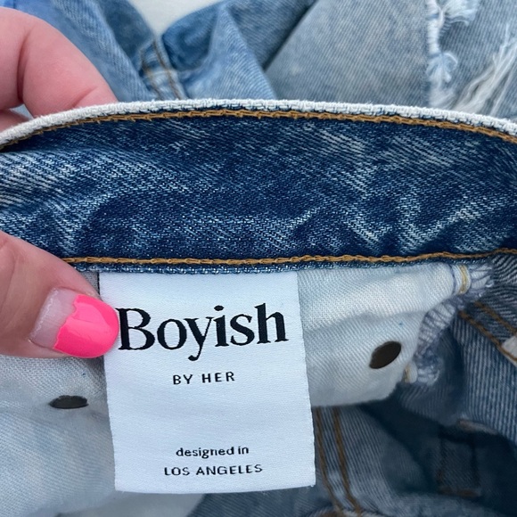 Boyish Blue Distressed Jean Shorts - Picture 8 of 11